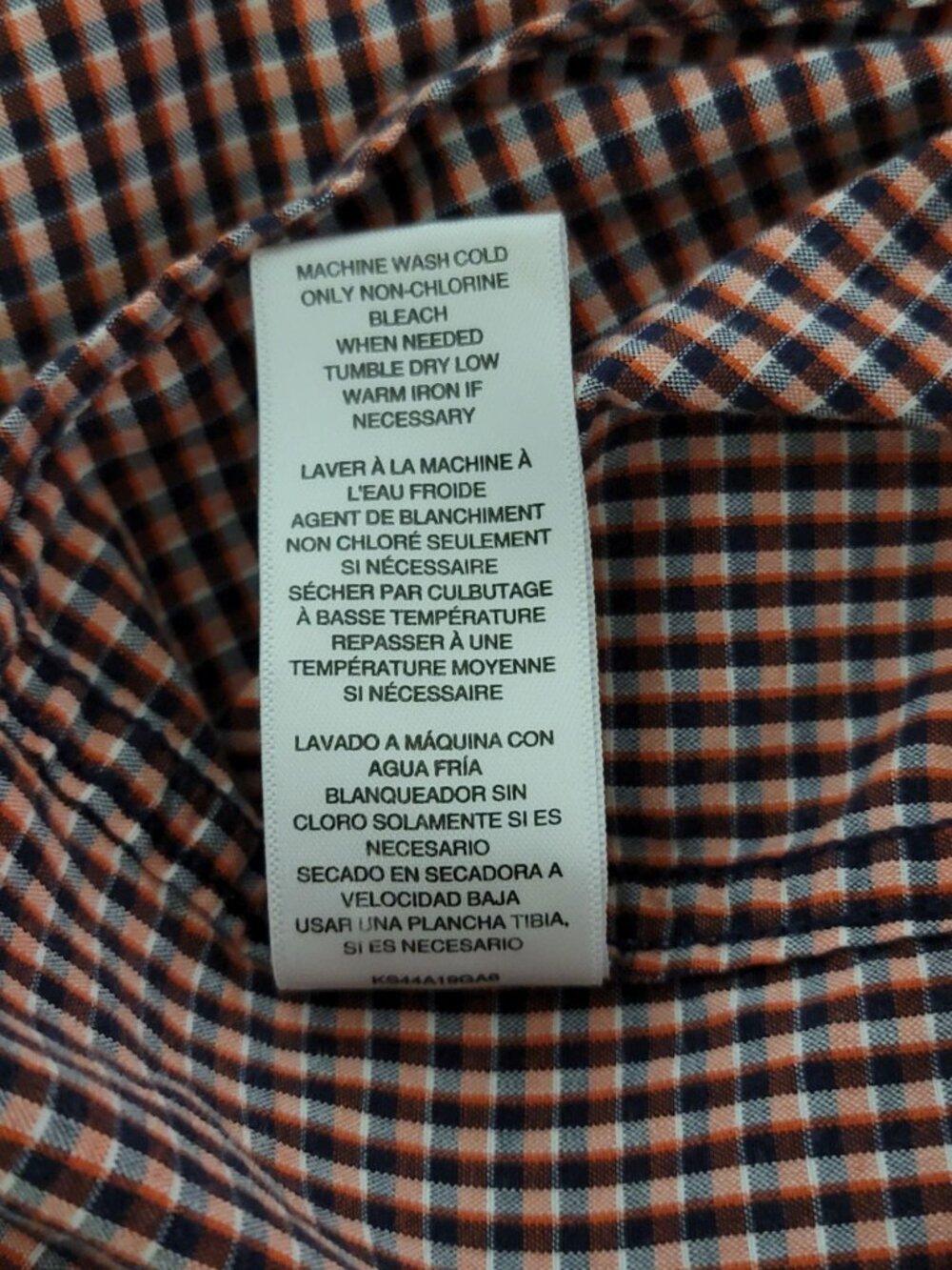 Michael Kors Mens Plaid Button Down Shirt Red White Blue Cotton Long Sleeve L - Picture 6 of 6